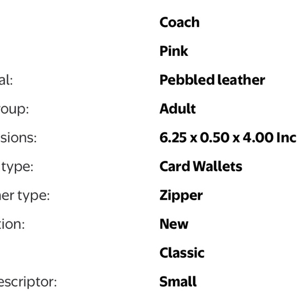 Coach Pink Pebbled Leather Wristlet Gold Hardware Trim NWT $110 Retail - Picture 6 of 11